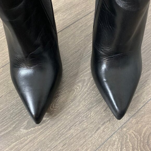 Saint Laurent Classic Paris Ela 110 Ankle Boots Heels Stiletto Calfskin Leather - Picture 9 of 15